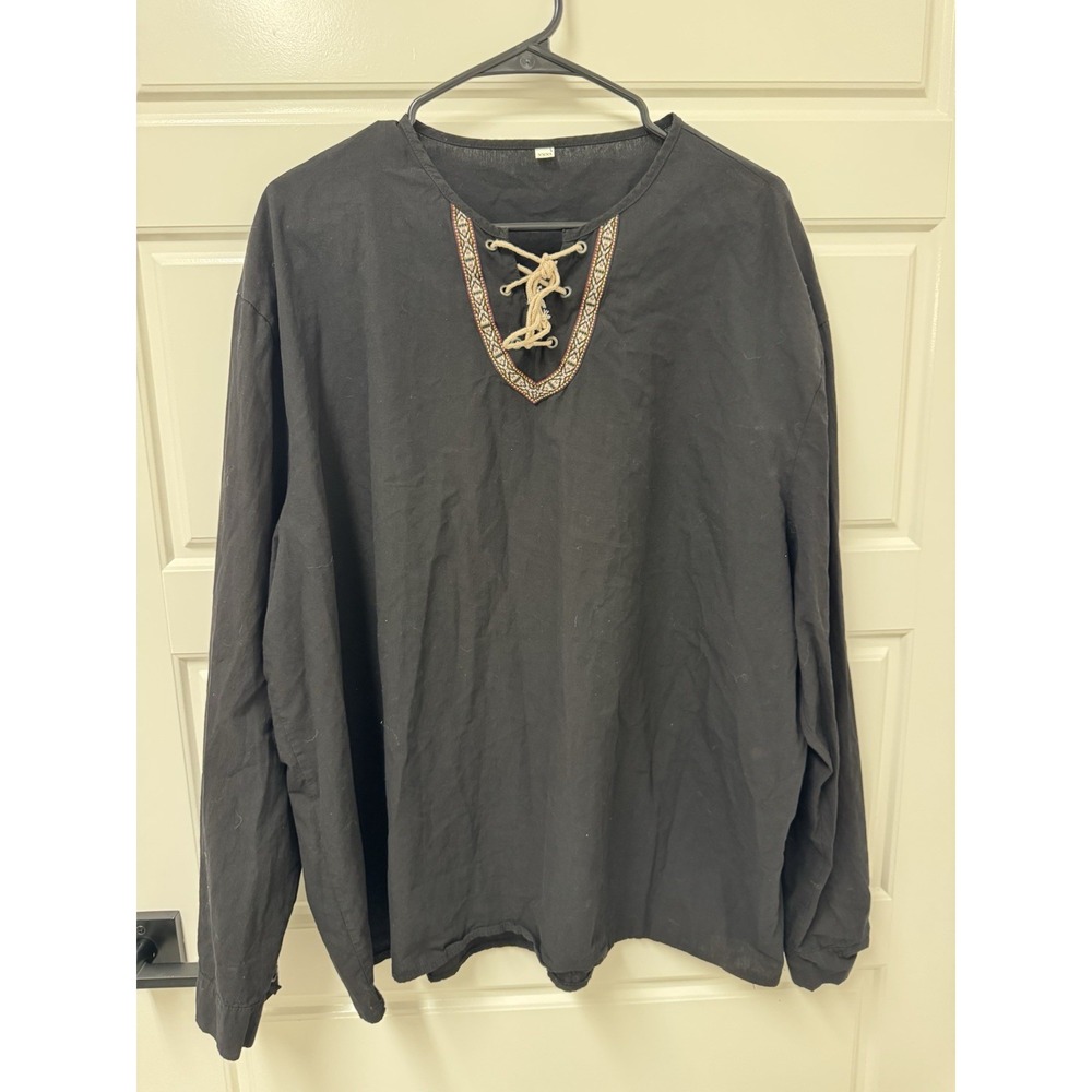 XXXL 3X Black Top Blouse Boho Tunic Black A6